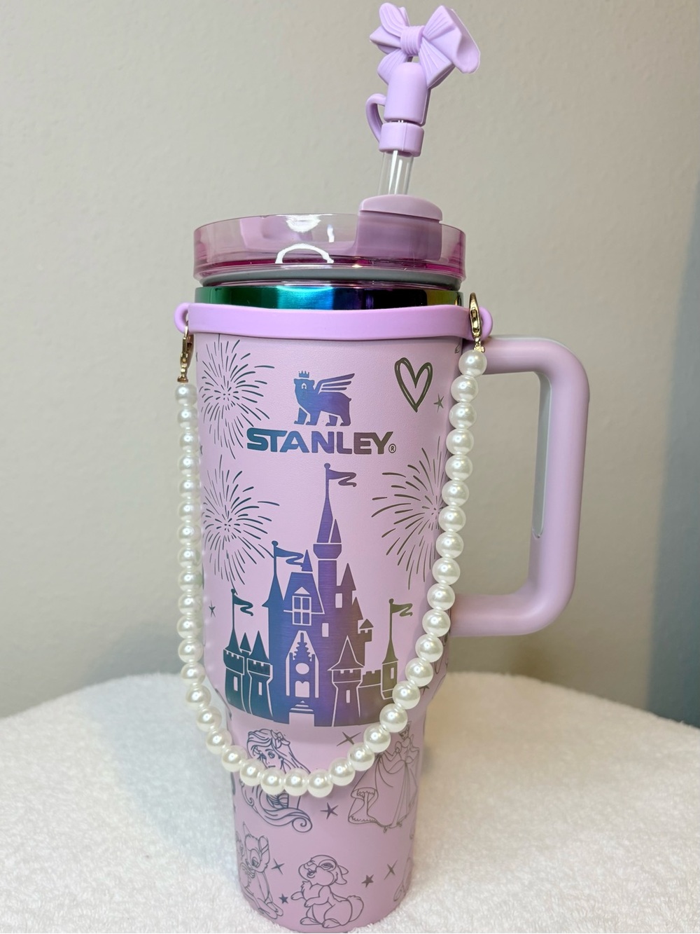 Stanley x Disney 40oz Castle Tumbler with Pearl Strap and Bow Straw